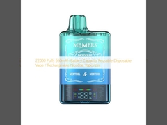 22000 نفخة بطارية بطاقة 650mAh قابلة لإعادة الاستخدام الـ Vape المستخدمة مرة واحدة / الـ Nicotine Vaporizer القابل لإعادة الشحن