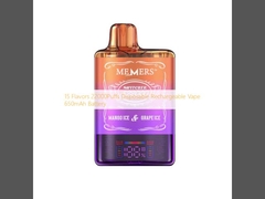 15 نكهة 22000بوف إعادة شحن مرة واحدة 650mAh بطارية